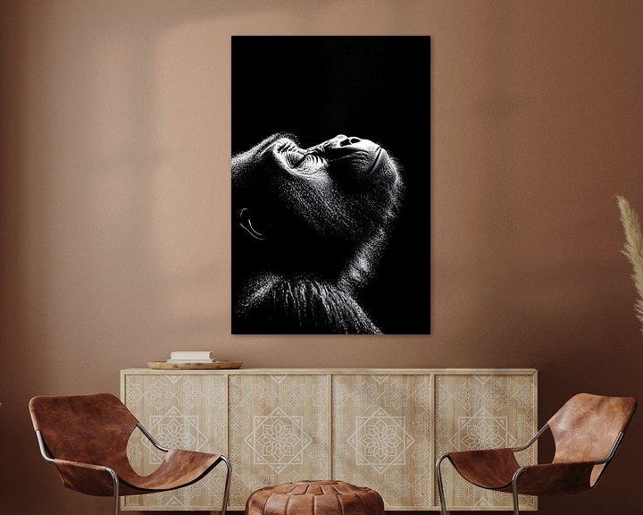 gorilla-im-schwarz-wei-portr-t-von-imperial-art-house-auf-artframe